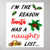 Sinters Naughty List Poster (Voorkant)