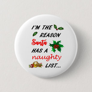 Sinters Naughty List Ronde Button 5,7 Cm
