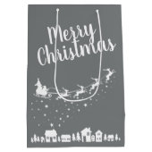 Sinters slee en herders die boven de huizen vliege medium cadeauzakje (Achterkant)