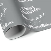 Sinters slee met herders boven de huizen cadeaupapier (Rol Hoek)