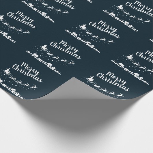 Sinters slee met herders boven de huizen cadeaupapier (Hoek)