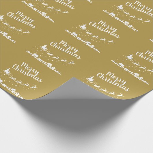 Sinters slee met herders boven de huizen cadeaupapier (Hoek)