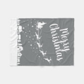 Sinters slee silhouette die boven de huizen vliegt fleece deken (Voorkant (Horizontaal))