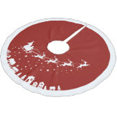 Sinters slee silhouette die boven de huizen vliegt kerstboom rok (Gekanteld)