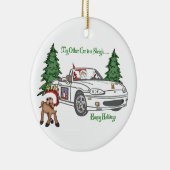 Sinters Sleigh-White Keramisch Ornament (Rechts)