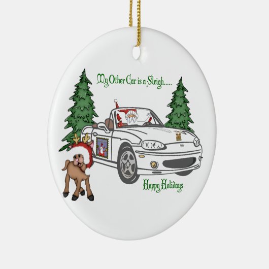 Sinters Sleigh-White Keramisch Ornament (Rechts)