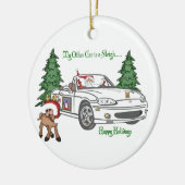 Sinters Sleigh-White Keramisch Ornament (Links)