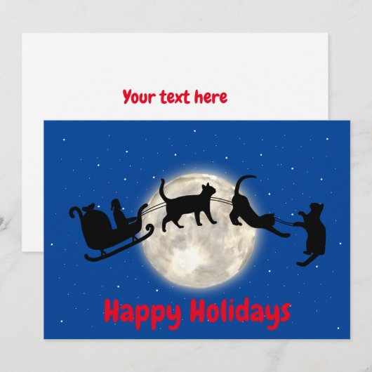 Sinterslee met zwarte katten feestdagenkaart (Voorkant / Achterkant)