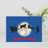 Sinterslee met zwarte katten feestdagenkaart (Staand voorkant)