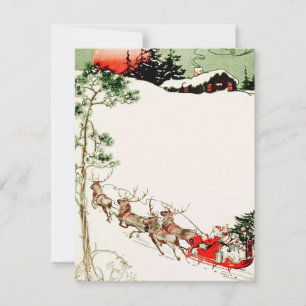 Sinterslej en rendier in sneeuw Feestdagenkaart