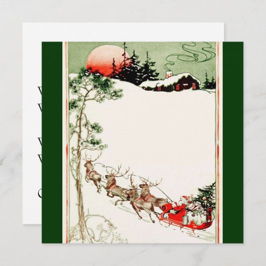  Sinterslej en rendier in sneeuw Kaart (Voorkant / Achterkant)