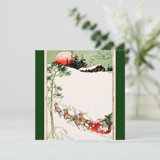 Sinterslej en rendier in sneeuw Kaart (Staand voorkant)