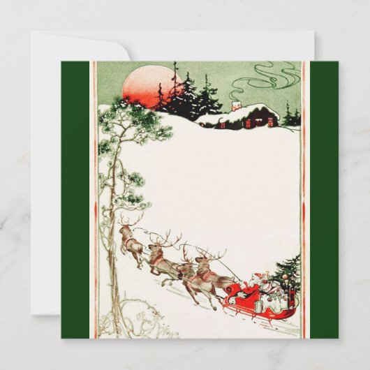 Sinterslej en rendier in sneeuw Kaart (Voorkant)