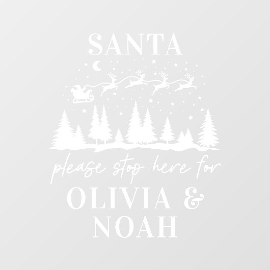 Sinterstop hier gepersonaliseerd kerstmodern Wind Raamsticker (Vel)