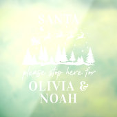 Sinterstop hier gepersonaliseerd kerstmodern Wind Raamsticker (Vel 3)