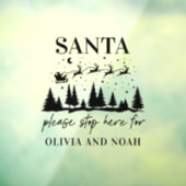 Sinterstop hier gepersonaliseerd kerstmodern Wind Raamsticker (Vel 3)