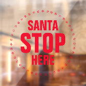 Sinterstop hier rood grappig raamsticker (Vel 2)