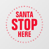 Sinterstop hier rood grappig raamsticker (Vel)