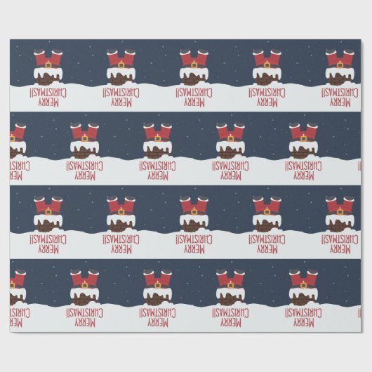 Sinterstuck in de schoorsteen, vrolijk kerstfeest cadeaupapier (Vlak)