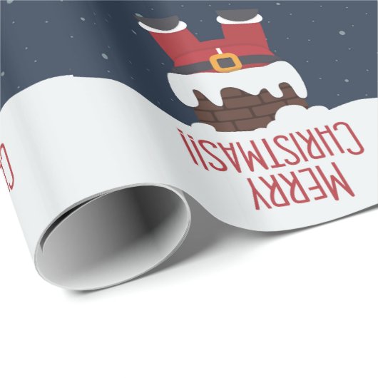 Sinterstuck in de schoorsteen, vrolijk kerstfeest cadeaupapier (Rol Hoek)