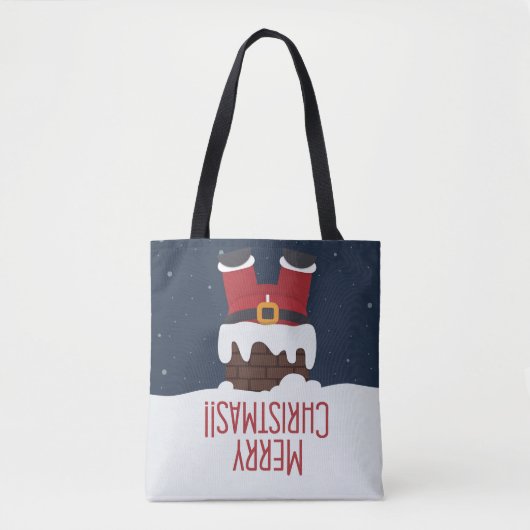 Sinterstuck in de schoorsteen, vrolijk kerstfeest tote bag (Voorkant)