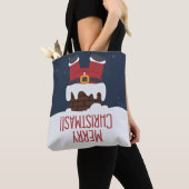 Sinterstuck in de schoorsteen, vrolijk kerstfeest tote bag (Dichtbij)