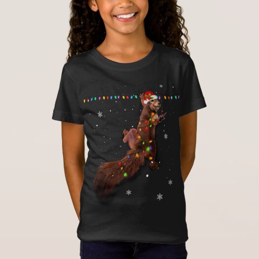 Sintervalkerij met kerstlampjes Funny Xmas Sq T-shirt (Voorkant)