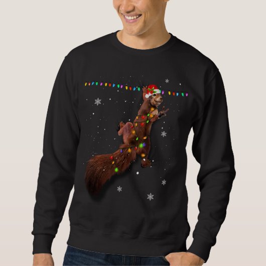 Sintervalkerij met kerstlampjes Funny Xmas Sq Trui (Voorkant)