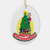 Sinterversieboom voor Chrismukkah Keramisch Ornament (Rechts)