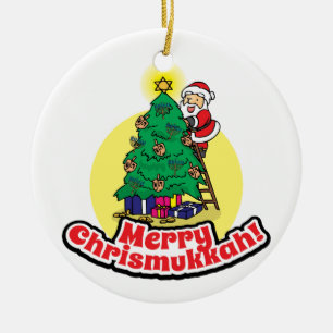 Sinterversieboom voor Chrismukkah Keramisch Ornament