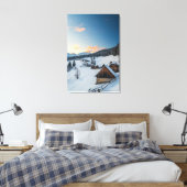 Sinterzonsondergang Zajamniki, Slovenië Canvas Afdruk (Insitu (Slaapkamer))