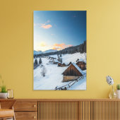 Sinterzonsondergang Zajamniki, Slovenië Canvas Afdruk (Insitu (Woonkamer))