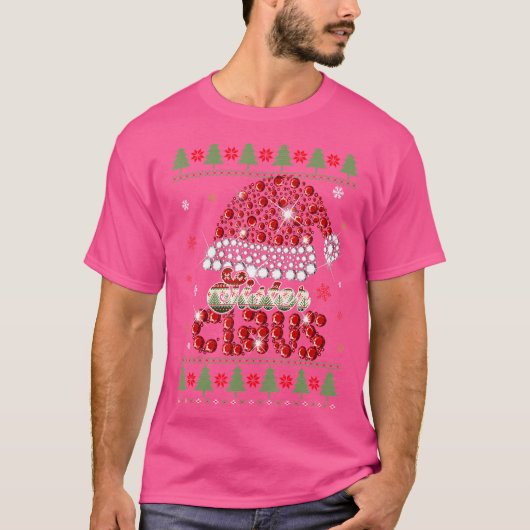 Sinterzuster Claus Ugly kerstmatch T-shirt (Voorkant)