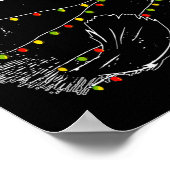 Sinterzwarte kat omhoog gedraaid in kerstboomverli poster (Hoek)