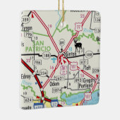 Sinton TX Road Map Keramisch Ornament (Rechts)