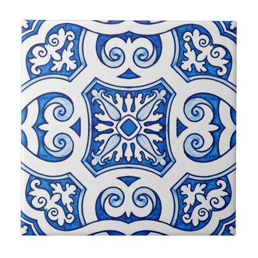 Sintra Blauwe Tegelontwerp Europese Vintage Stijl Tegeltje (Voorkant)