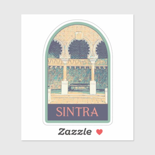 Sintra Moorish style illustration Portugal Sticker (Vel)