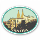 Sintra National palace illustration Portugal Stick Sticker (Voorkant)