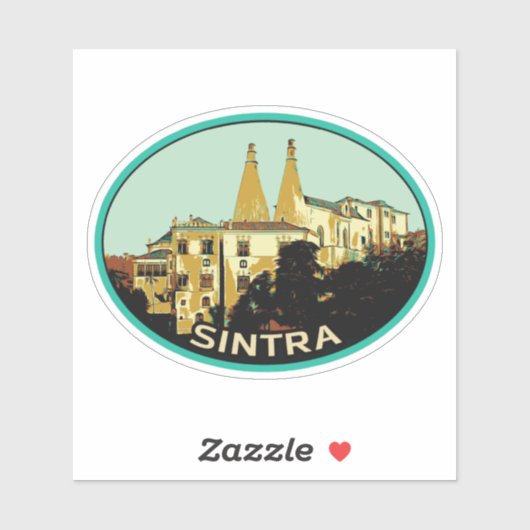 Sintra National palace illustration Portugal Stick Sticker (Vel)