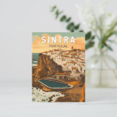 Sintra Portugal Illustratie Reizen Art Vintage Briefkaart (Staand voorkant)