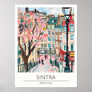 Sintra Portugal Vintage Kunst Illustratie Reis Poster