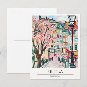 Sintra Portugal Vintage Kunst Illustratie Reizen Briefkaart