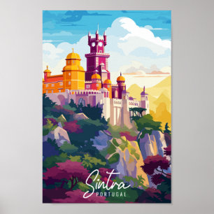 Sintra Portugal vintage reisplaats illustratie Poster