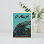 Sintra Roca cape illustratie Portugal Briefkaart (Staand voorkant)