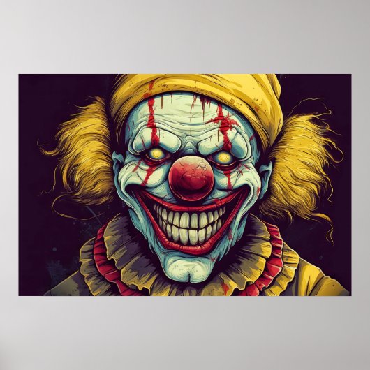 Sinuositeit Carnaval Clown Illustratie Kunst Poster (Voorkant)
