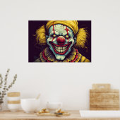 Sinuositeit Carnaval Clown Illustratie Kunst Poster (Keuken)