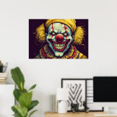 Sinuositeit Carnaval Clown Illustratie Kunst Poster (Thuiskantoor)