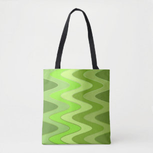 Sinus Waves-patroon - groene mix + uw ideeën Tote Bag