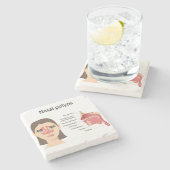 Sinussen op witte achtergrond stenen onderzetter (Zijkant)