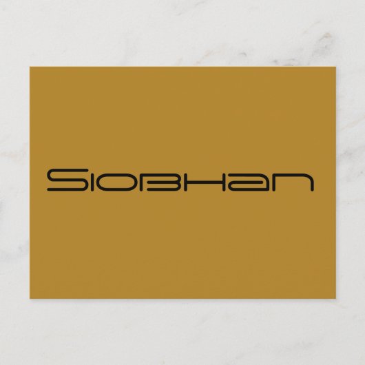 Siobhan, weeszwart karakter, geometrisch lettertyp briefkaart (Voorkant)